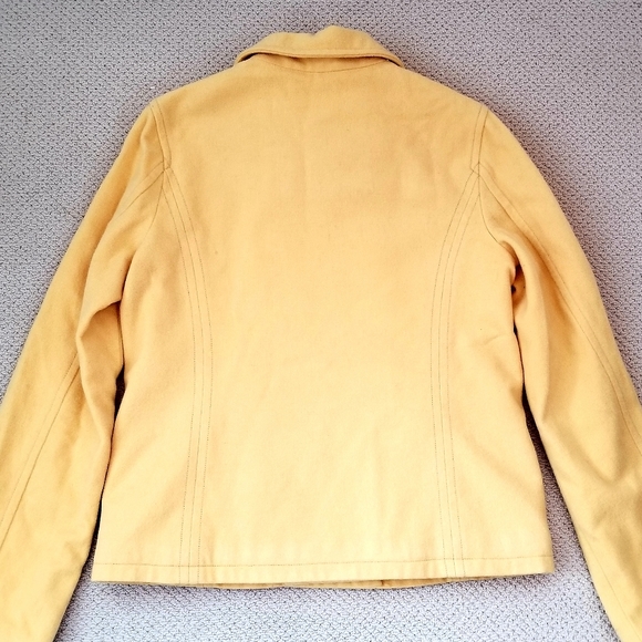 Abercrombie & Fitch yellow, wool pea coat - Picture 8 of 11